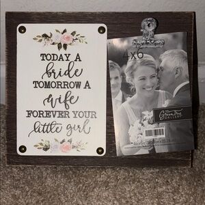 Brown and White Photo Frame